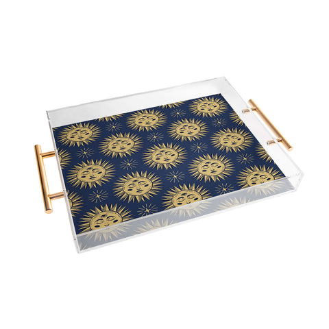 Avenie Vintage Sun Navy Acrylic Tray