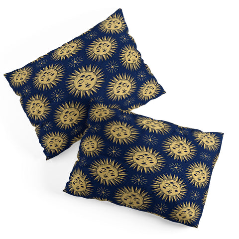 Avenie Vintage Sun Navy Pillow Shams