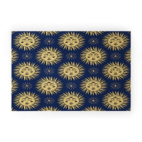 Avenie Vintage Sun Navy Welcome Mat