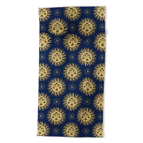 Avenie Vintage Sun Navy Beach Towel
