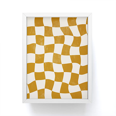 Avenie Warped Checkerboard Gold Framed Mini Art Print