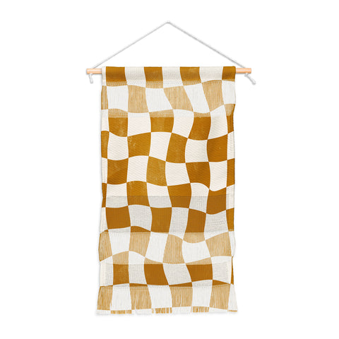 Avenie Warped Checkerboard Gold Wall Hanging Portrait