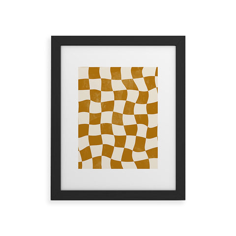 Avenie Warped Checkerboard Gold Framed Art Print