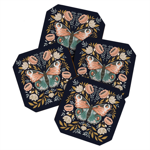 Avenie William Morris Butterfly Midn Coaster Set