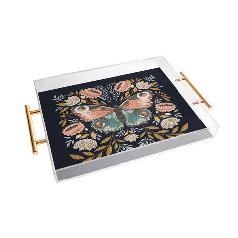 Avenie William Morris Butterfly Midn Acrylic Tray