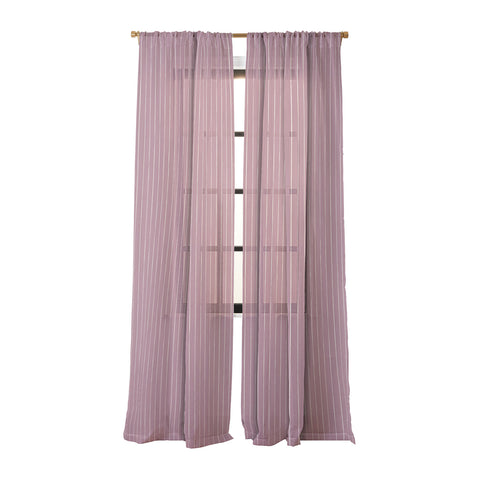 Avenie Winter Botanica Stripes Sheer Window Curtain