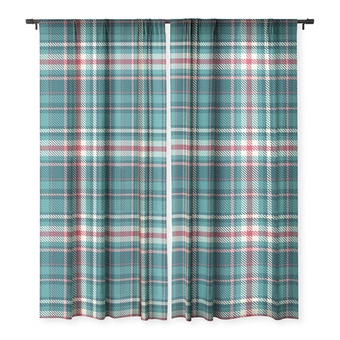 Avenie Winter Plaid I Sheer Window Curtain