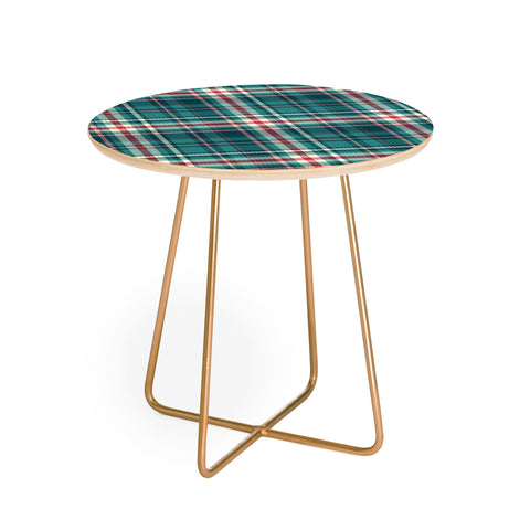 Avenie Winter Plaid I Round Side Table