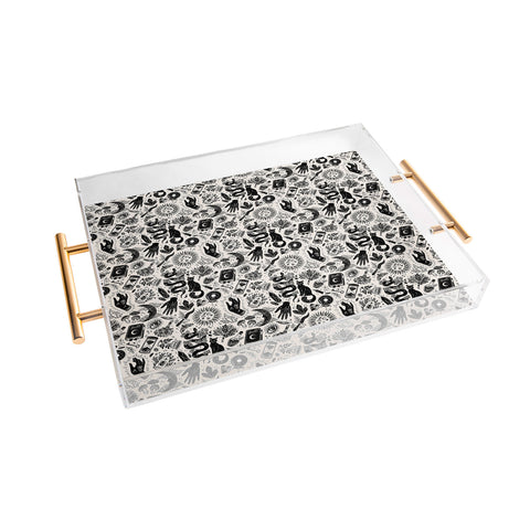 Avenie Witch Vibes Black and White Acrylic Tray