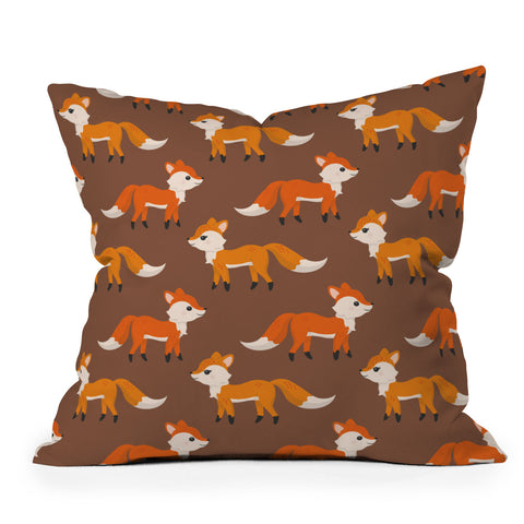 Avenie Woodland Foxes Outdoor Throw Pillow