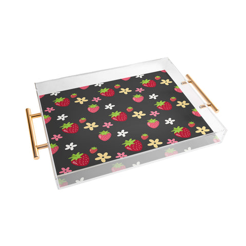 Avenie Woodland Strawberry Acrylic Tray