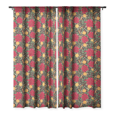 Avenie Yuletide Sheer Window Curtain