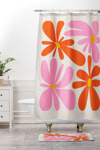 ayeyokp Bloom Peach Matisse Shower Curtain And Mat