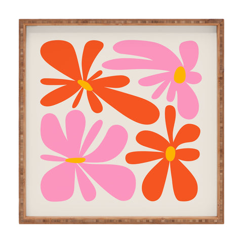 ayeyokp Bloom Peach Matisse Square Tray