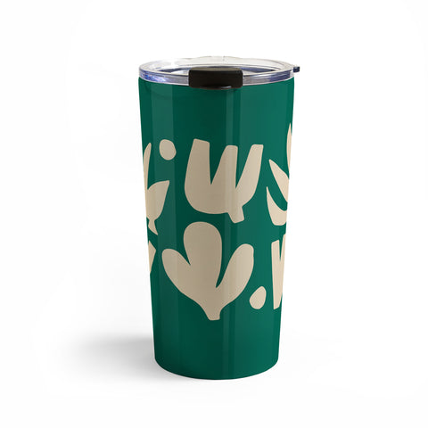 ayeyokp Bottle Green Collage Paper Cut Travel Mug