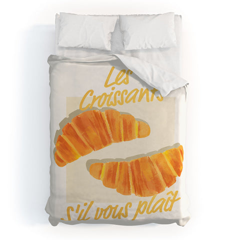 ayeyokp Croissants Vintage Retro Duvet Cover