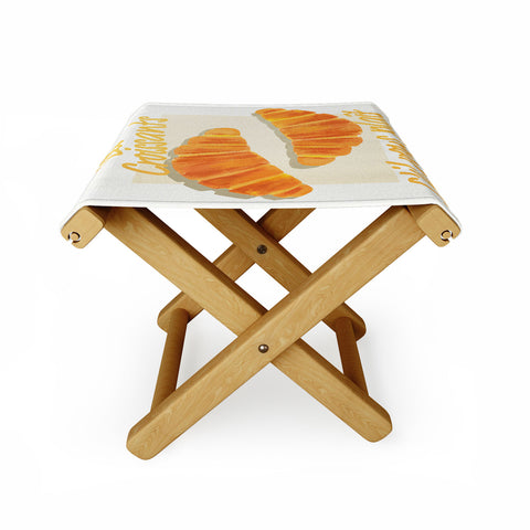 ayeyokp Croissants Vintage Retro Folding Stool