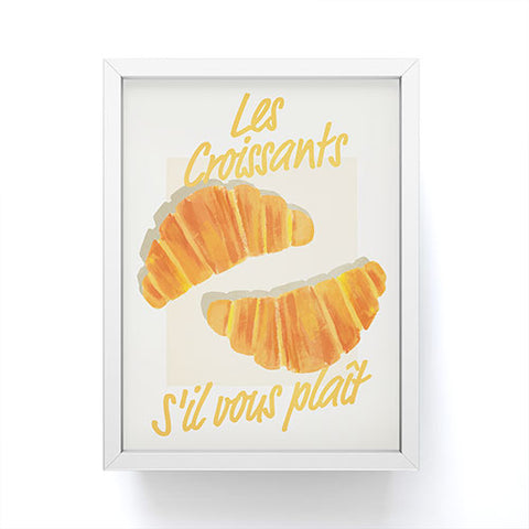 ayeyokp Croissants Vintage Retro Framed Mini Art Print