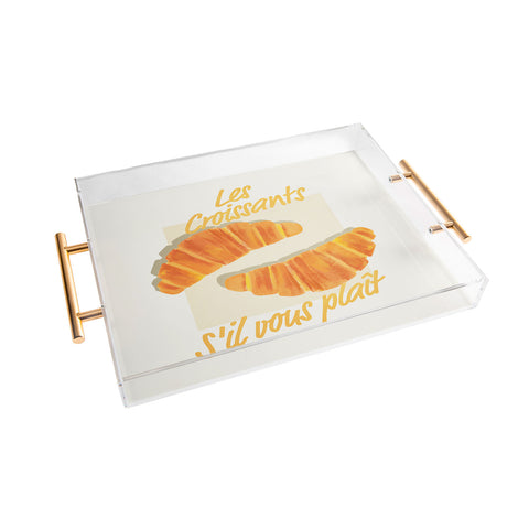 ayeyokp Croissants Vintage Retro Acrylic Tray