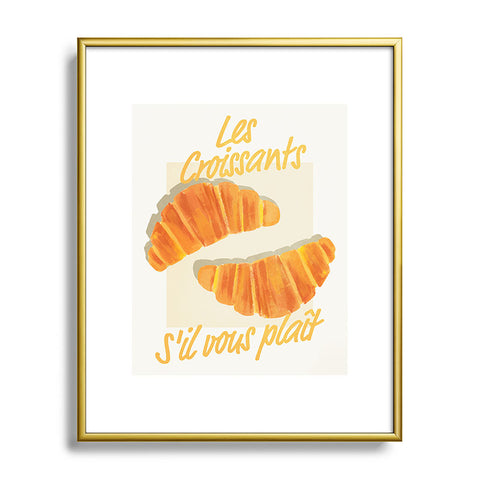 ayeyokp Croissants Vintage Retro Metal Framed Art Print