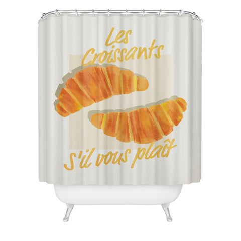 ayeyokp Croissants Vintage Retro Shower Curtain