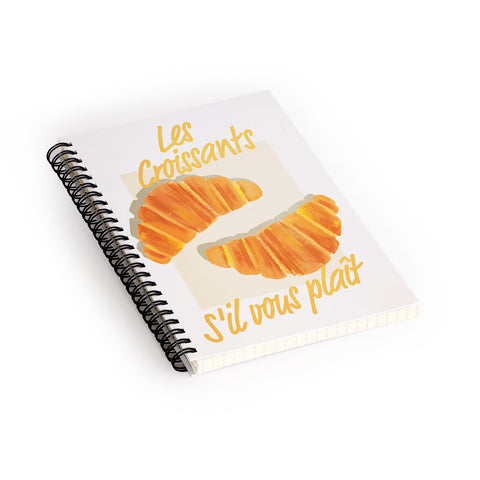 ayeyokp Croissants Vintage Retro Spiral Notebook