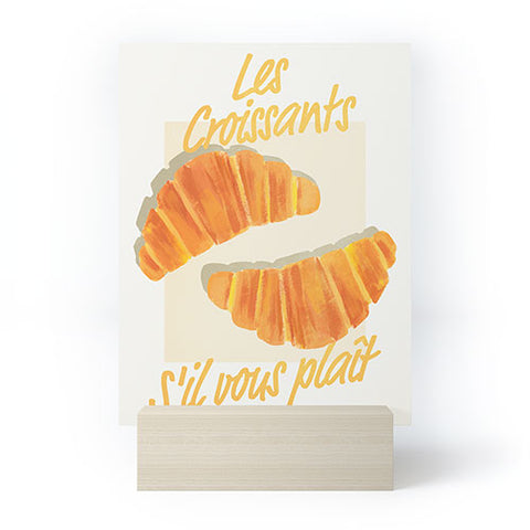 ayeyokp Croissants Vintage Retro Mini Art Print