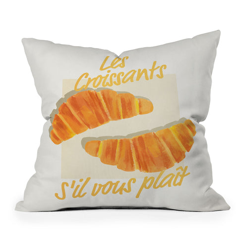 ayeyokp Croissants Vintage Retro Outdoor Throw Pillow
