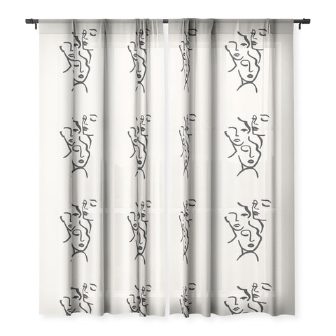 ayeyokp Faces I Sheer Window Curtain