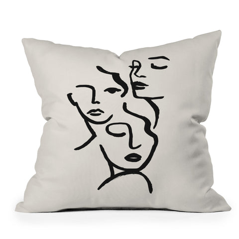 ayeyokp Faces I Outdoor Throw Pillow