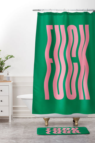 ayeyokp Favorite Word Tropical Wavy Shower Curtain And Mat