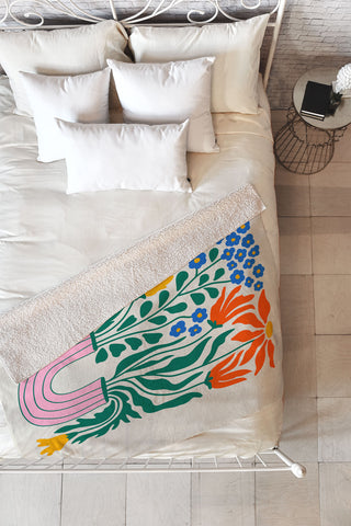 ayeyokp Flower Market 04 Madrid Fleece Throw Blanket