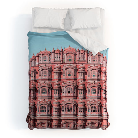 ayeyokp Hawa Mahal Pink Palace Duvet Cover