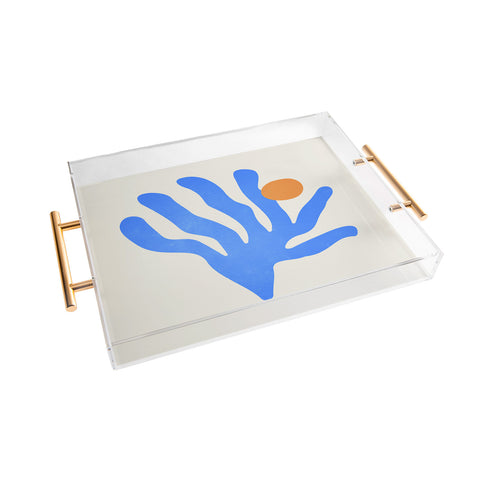 ayeyokp Jazz Blue Leaf Matisse Series Acrylic Tray