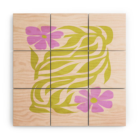 ayeyokp Lilac Lime Les Fleurs Flower Wood Wall Mural
