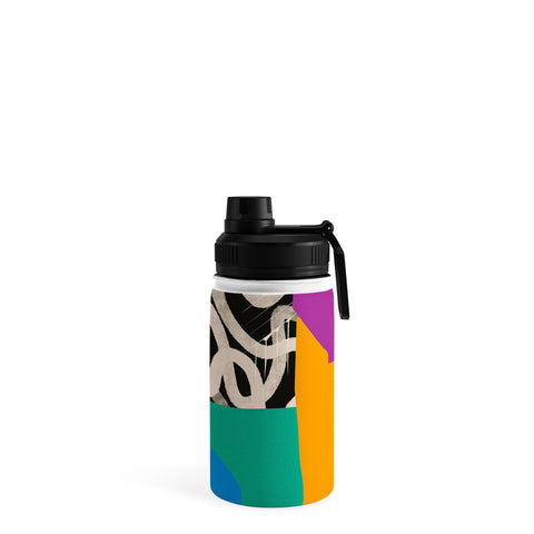 ayeyokp Mid Century Collage PATTERN 0 Water Bottle