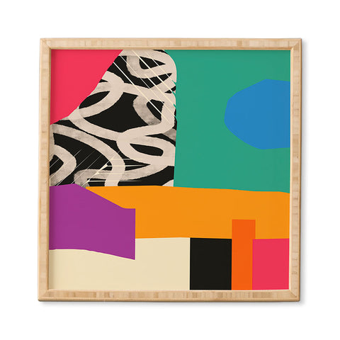 ayeyokp Mid Century Collage PATTERN 0 Framed Wall Art