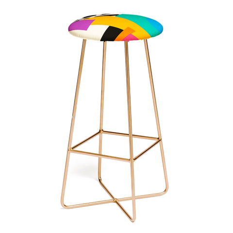 ayeyokp Mid Century Collage PATTERN 0 Bar Stool