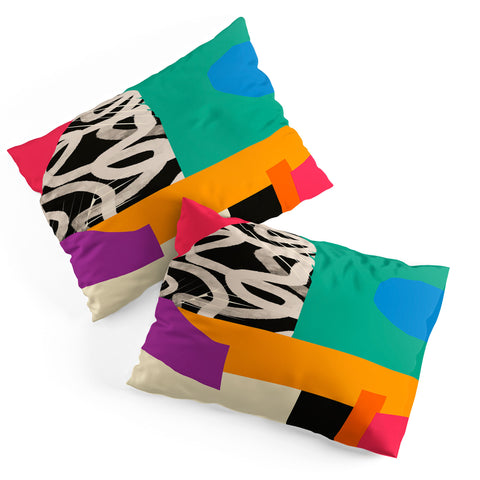 ayeyokp Mid Century Collage PATTERN 0 Pillow Shams