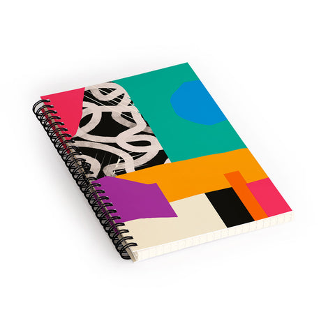 ayeyokp Mid Century Collage PATTERN 0 Spiral Notebook
