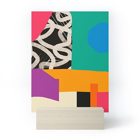 ayeyokp Mid Century Collage PATTERN 0 Mini Art Print