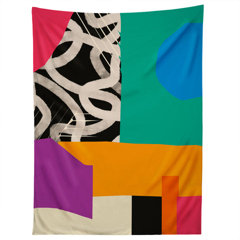 ayeyokp Mid Century Collage PATTERN 0 Tapestry