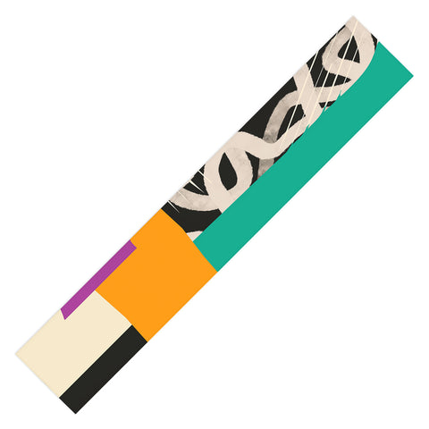 ayeyokp Mid Century Collage PATTERN 0 Table Runner