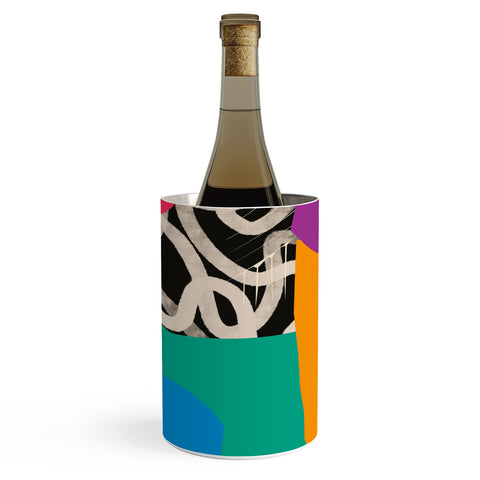 ayeyokp Mid Century Collage PATTERN 0 Wine Chiller