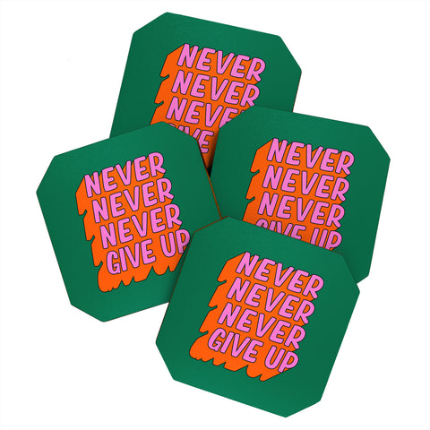 ayeyokp Never Never Give Up Coaster Set