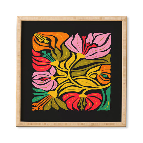 ayeyokp Night Flowers Fleurs de Nuit Framed Wall Art
