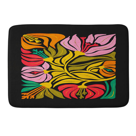 ayeyokp Night Flowers Fleurs de Nuit Memory Foam Bath Mat