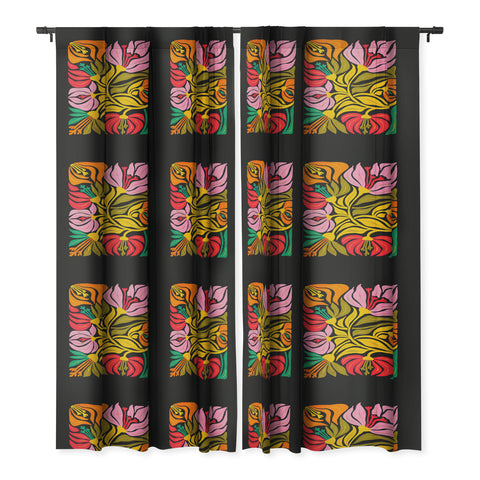 ayeyokp Night Flowers Fleurs de Nuit Blackout Window Curtain