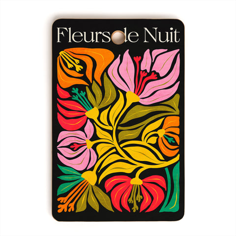 ayeyokp Night Flowers Fleurs de Nuit Cutting Board Rectangle