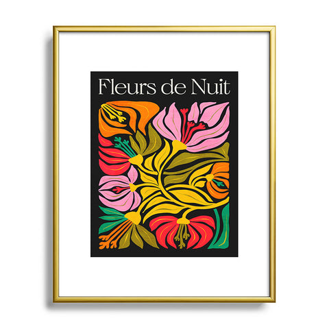 ayeyokp Night Flowers Fleurs de Nuit Metal Framed Art Print